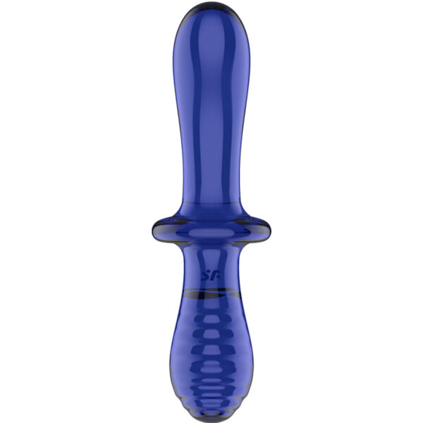 SATISFYER - DILDO DE CRISTAL DUPLO AZUL - Image 3