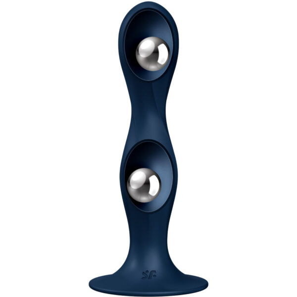 SATISFYER - DILDO DOUBLE BALL-R SILICONE AZUL - Image 2