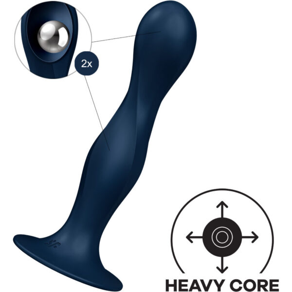 SATISFYER - DILDO DOUBLE BALL-R SILICONE AZUL - Image 3
