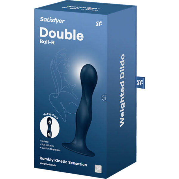SATISFYER - DILDO DOUBLE BALL-R SILICONE AZUL - Image 4