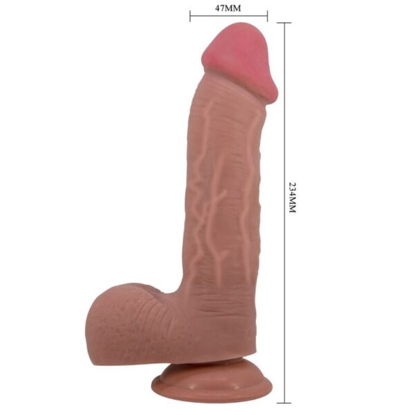 PRETTY LOVE - SÉRIE SLIDING SKIN DILDO REALÍSTICO COM VENTOSA DESLIZANTE PELE MARROM 23,4 CM - Image 4