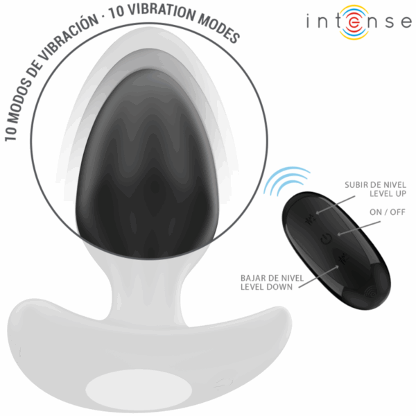 INTENSE - JOEY ANAL PLUG 10 VIBRAÇÕES PRETO CONTROLE REMOTO - Image 4